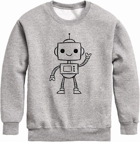 Instant Message - Robot Sketch - Toddler and Youth Crewneck Fleece Sweatshirt
