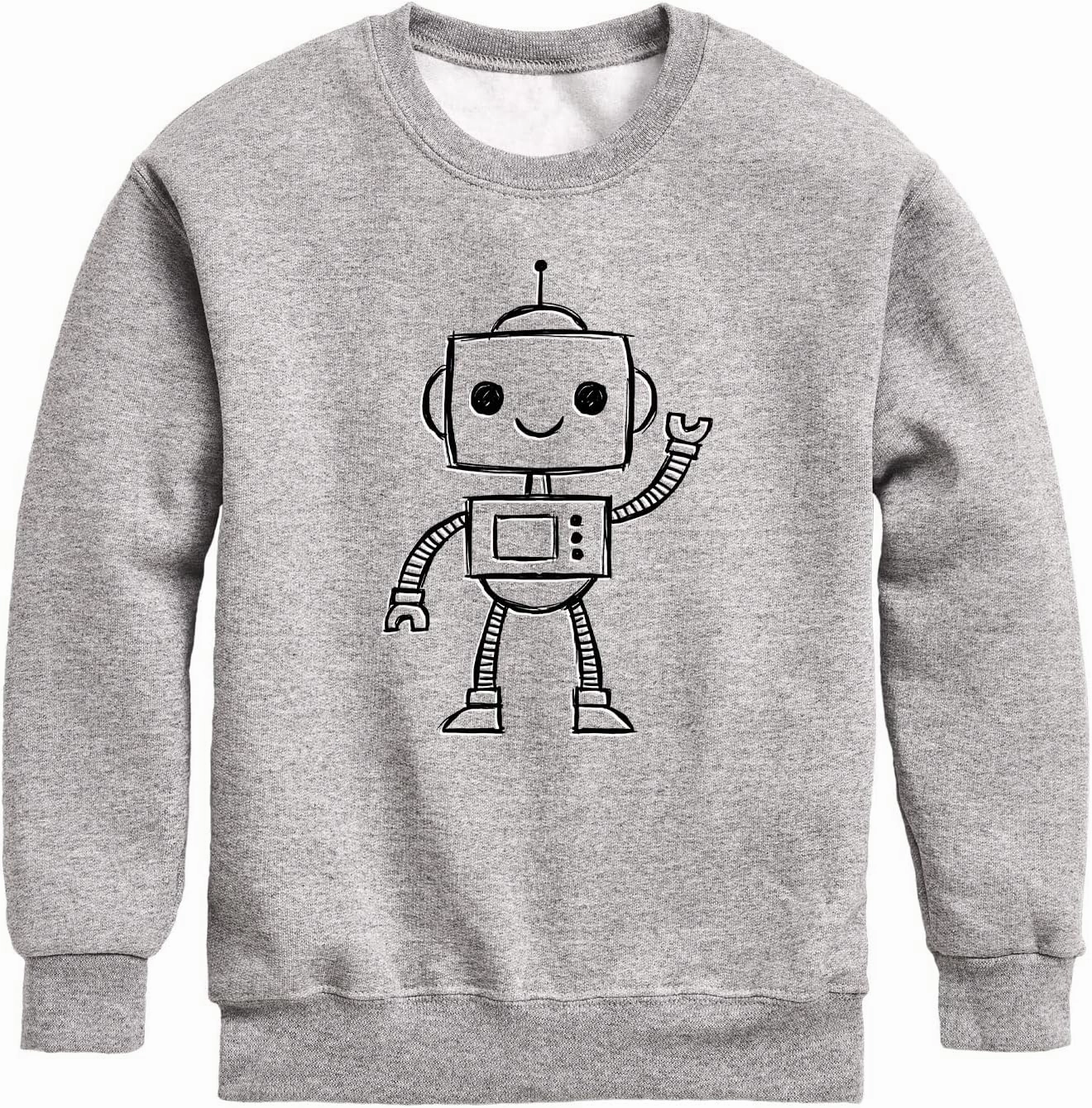 Instant Message - Robot Sketch - Toddler and Youth Crewneck Fleece Sweatshirt