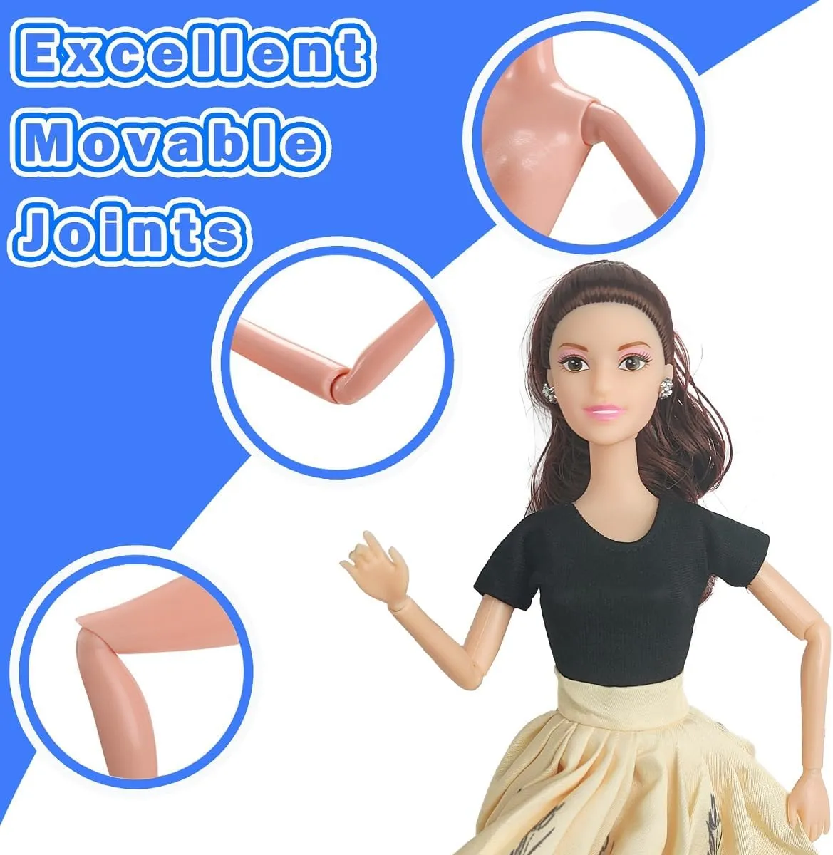 Interactive Family Toy Fun Action Figures Set, Imaginative Educational Family Doll Play, for Kids 3 (Editions D)
