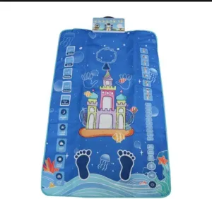 Interactive Prayer Mat for Kids, Digital Learning System, Built-in Speaker, 110x70cm, Blue