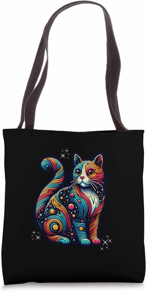 Interstellar Cosmiic Cat Astronomy Feline Lover Tote Bag