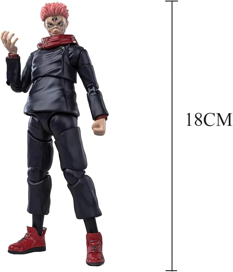Itadori Yuji Action Figure, 18cm Anime JJK Figure Model Statue Movable Figure, Changeable Face Handmade Collectible Desktop Decoration Gifts for Fans