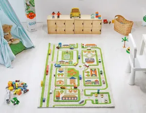 IVI 3D Play Rugs, Traffic Green, 39 x 59 inches