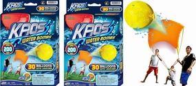 JA-RU KAOS Water Balloon Launcher Slingshot w/ 30 Bulk Water Balloons & 1 Nozzle (2 Set) Long Range Water Bombs Catapult Kit for Kids. Outdoor Summer Games & Beach Toys. 181-2s