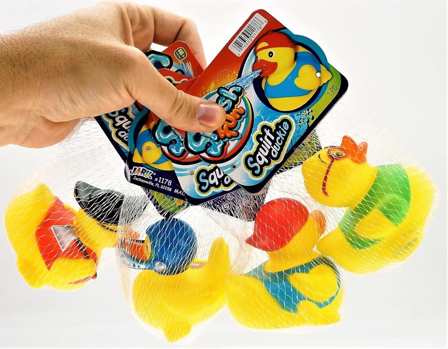 JA-RU Splash Fun Yellow Rubber Ducks Water Squirter for Kids (8 Assorted Rubber Ducks) Small Baby Bath Toys for Kids. Floating Water Toys. Beach & Pool Party Favors. 1178-8s
