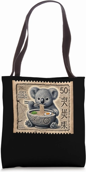 Japanese Cave Art Postage Stamp Noodles Koala Joey Ramen Tote Bag