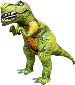 Jet Creations Inflatable T-Rex Dinosaur Toy, 32" Tall/53" Long, Green/Yellow, Pool, Party, Garden Decor, Photo Prop Jurassic Theme Decoration, 1 pc