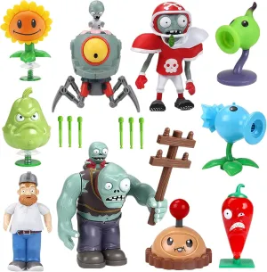 JHESAO 10 PCS Plants and Zombies Toys Action Figures Zombies PVZ Toys 1 2 Series Great Gifts for Kids and Fans, Birthday and Christmas Party New
