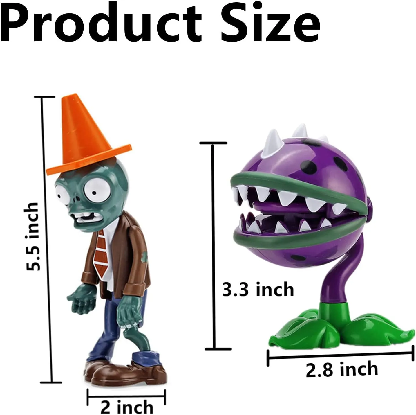 JHESAO 2 PCS Plants and Zombies Toys Action Figures Zombies PVZ Toys 1 2 Series Great Gifts for Kids and Fans, Birthday and Christmas Party New