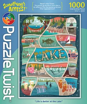 Jigsaw Puzzle | Life is Better at The Lake | Something's Amiss! Series | 1000 Pieces | Vacation Relax Family Pastime