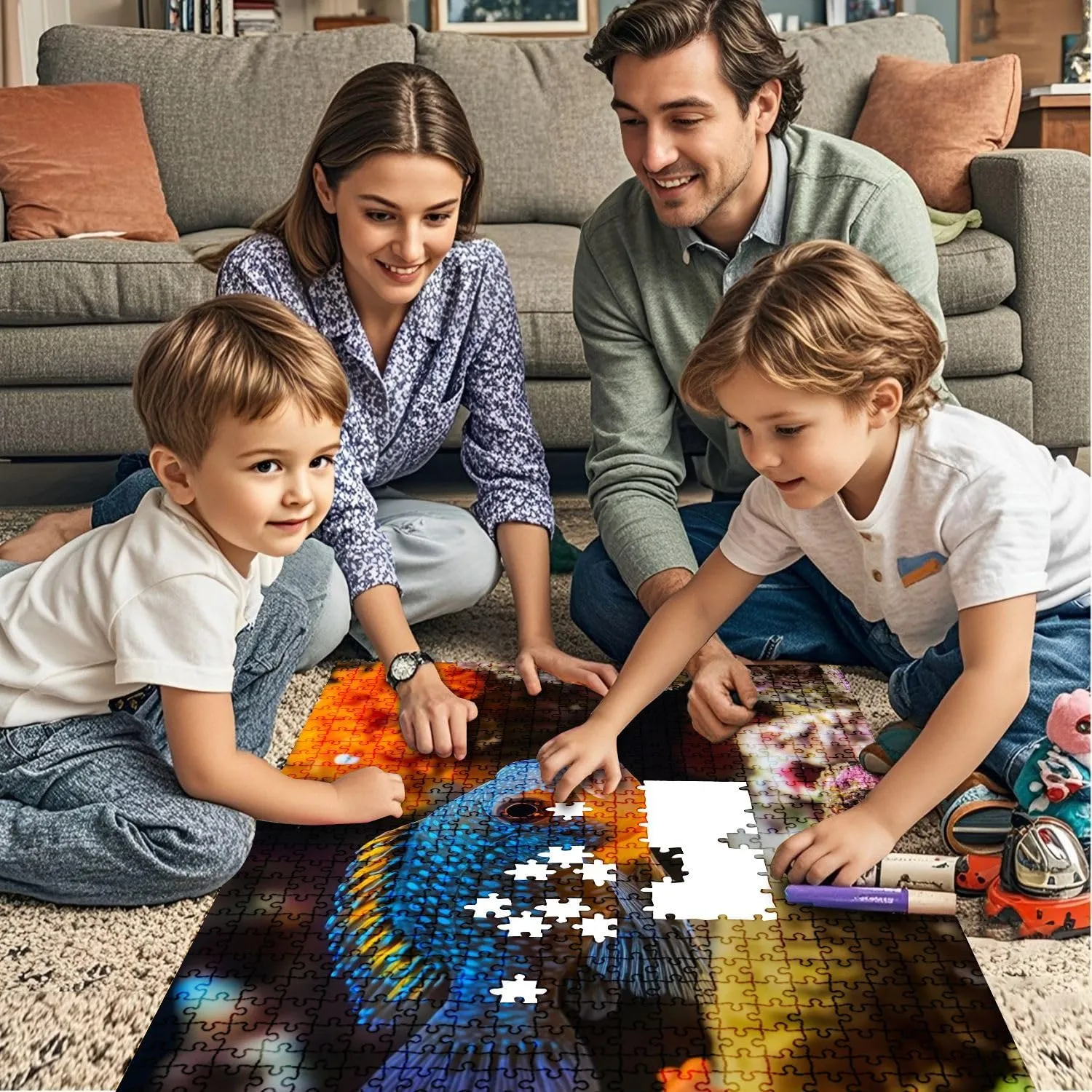 Jigsaw Puzzles 1000 Pieces for Adult Aquarium colourfull Fishes Dark deep Blue Water Puzzle Game for Family Wooden Puzzle Toy Educational Games Puzzles for Home Decor