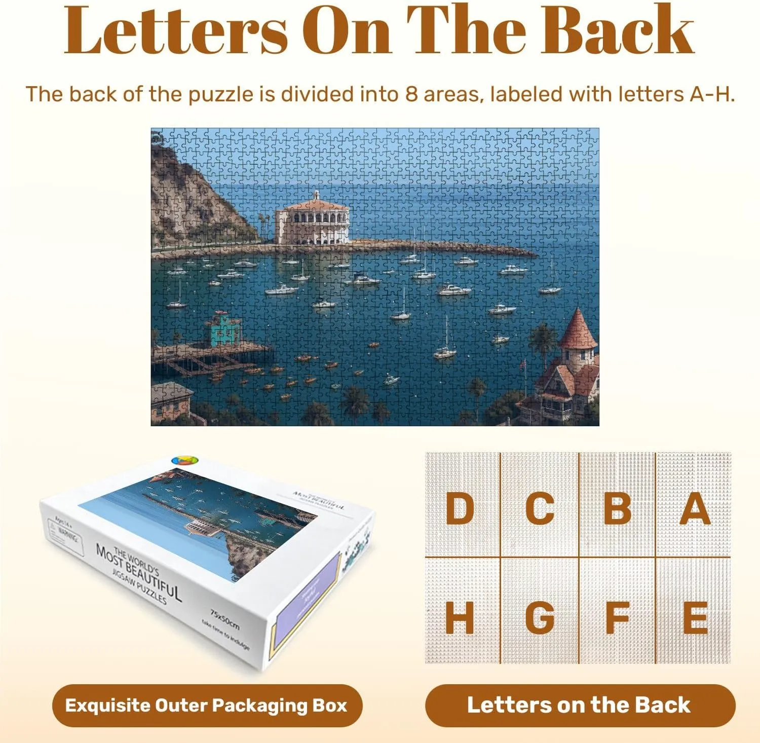 Jigsaw Puzzles 1000 Pieces for Adult Catalina Island Fishing Port Pictures Royalty Free Photos Puzzle Game for Family Wooden Puzzle Toy Educational Games Puzzles for Home Decor