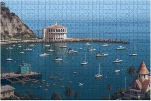 Jigsaw Puzzles 1000 Pieces for Adult Catalina Island Fishing Port Pictures Royalty Free Photos Puzzle Game for Family Wooden Puzzle Toy Educational Games Puzzles for Home Decor