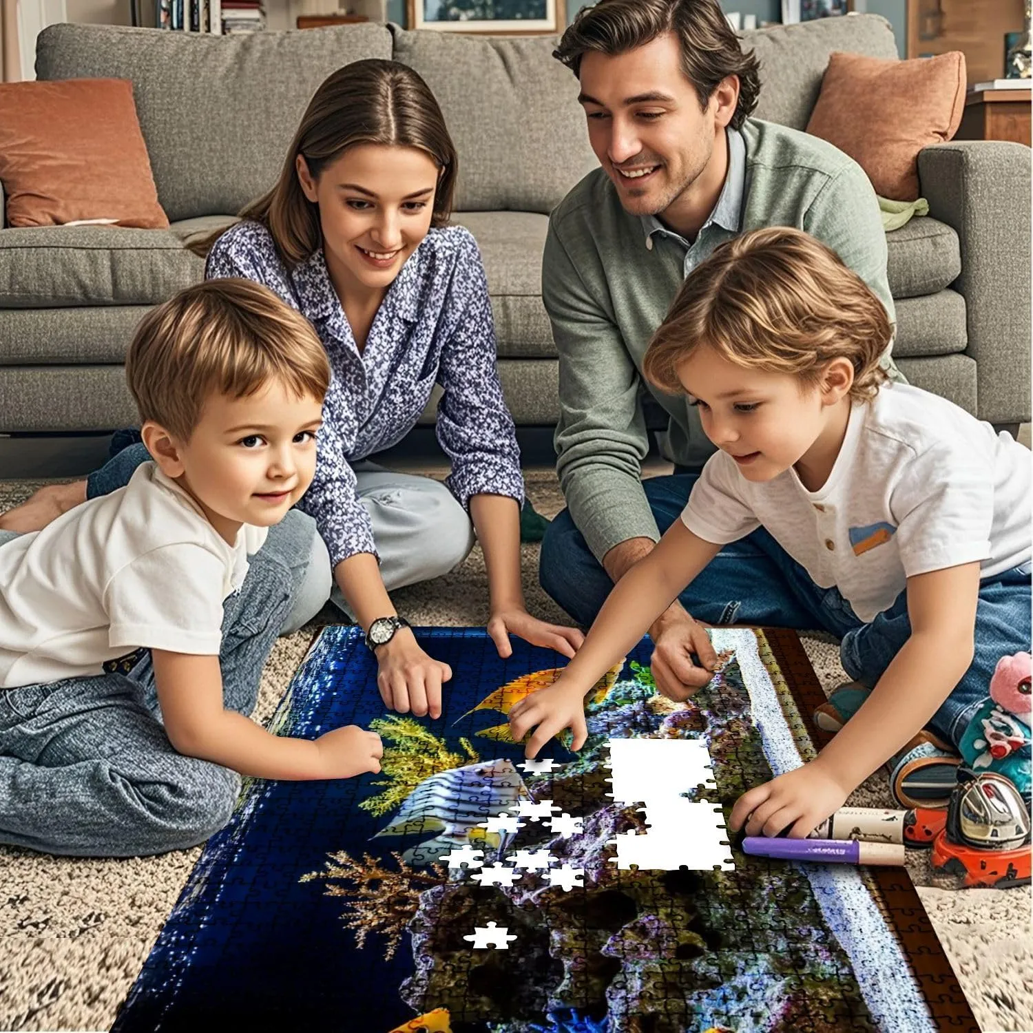 Jigsaw Puzzles 1000 Pieces for Adult Freshwater Aquarium Pseudo sea Style aquadesign Aquarium Puzzle Game for Family Wooden Puzzle Toy Educational Games Puzzles for Home Decor