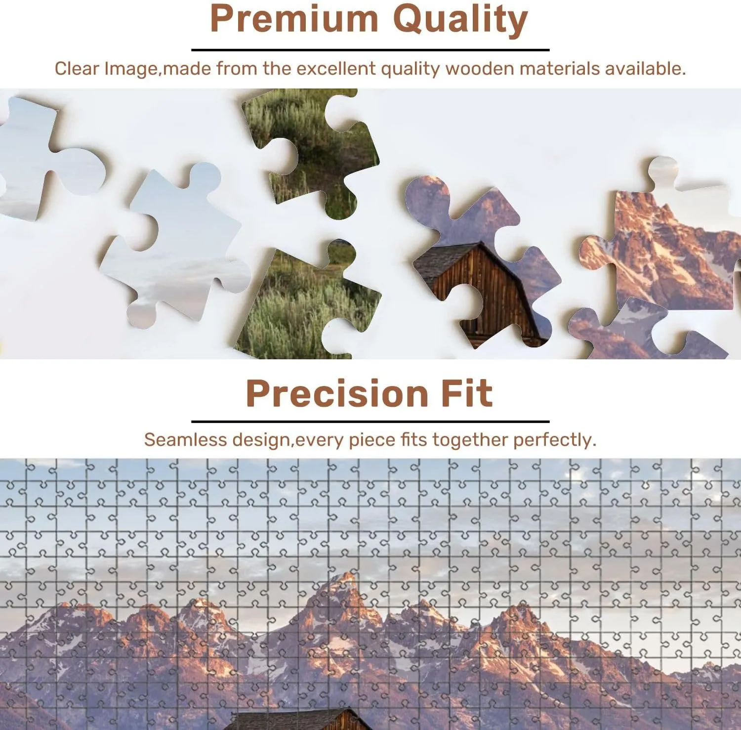 Jigsaw Puzzles 1000 Pieces for Adult Moulton Barn Grand Teton Wyoming Puzzle Game for Family Wooden Puzzle Toy Educational Games Puzzles for Home Decor