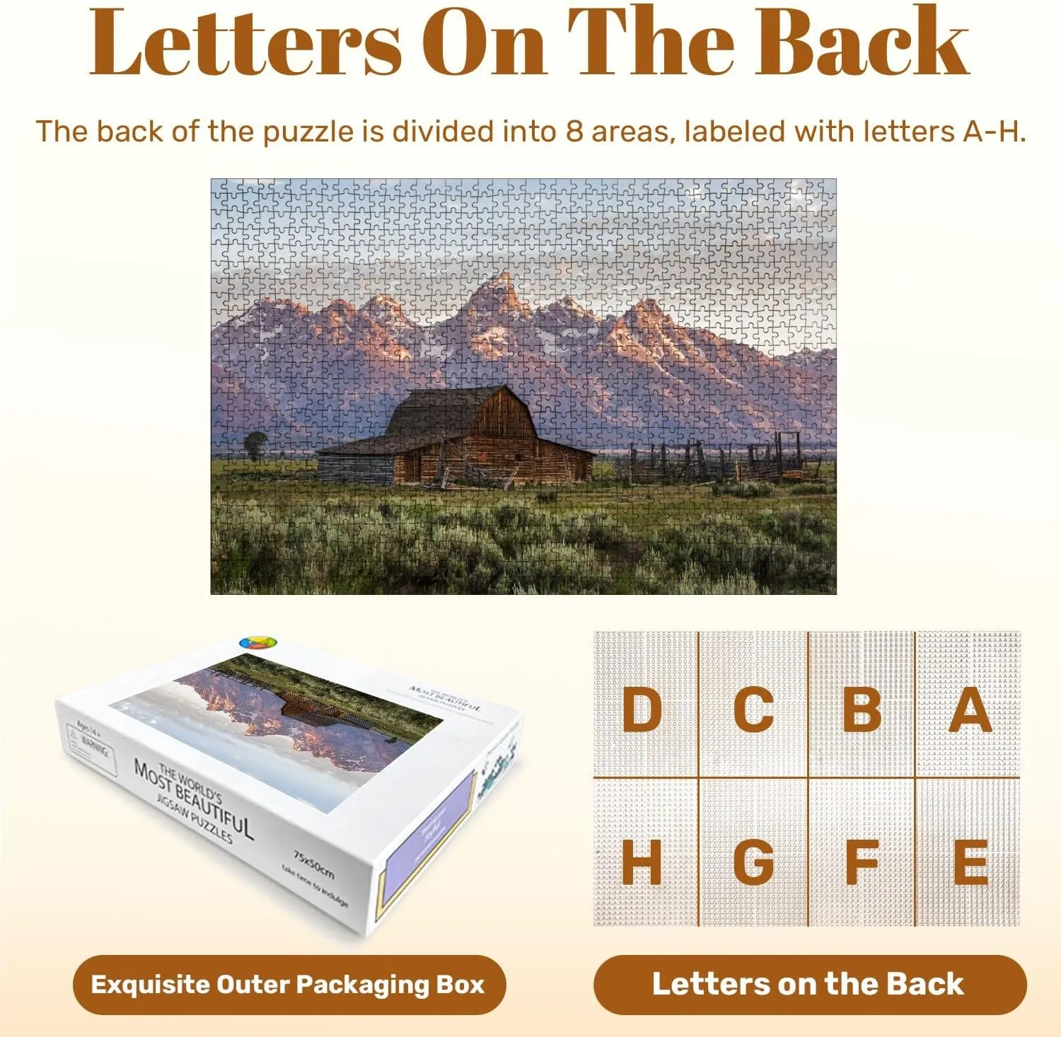 Jigsaw Puzzles 1000 Pieces for Adult Moulton Barn Grand Teton Wyoming Puzzle Game for Family Wooden Puzzle Toy Educational Games Puzzles for Home Decor