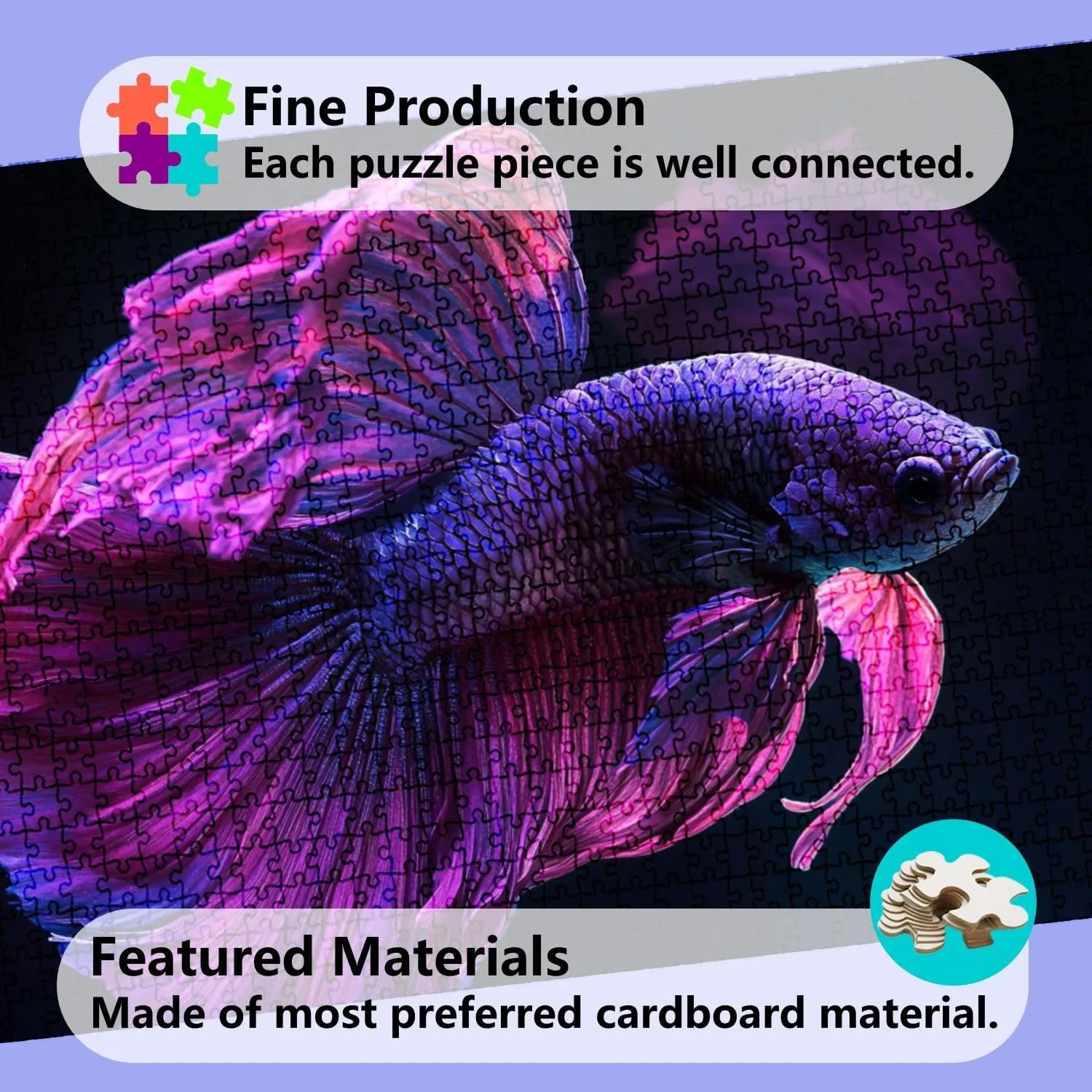 Jigsaw Puzzles 1000 Pieces for Adult Pink Betta Fish Fancy Betta The Moment Beautiful Puzzle Game for Family Wooden Puzzle Toy Educational Games Puzzles for Home Decor