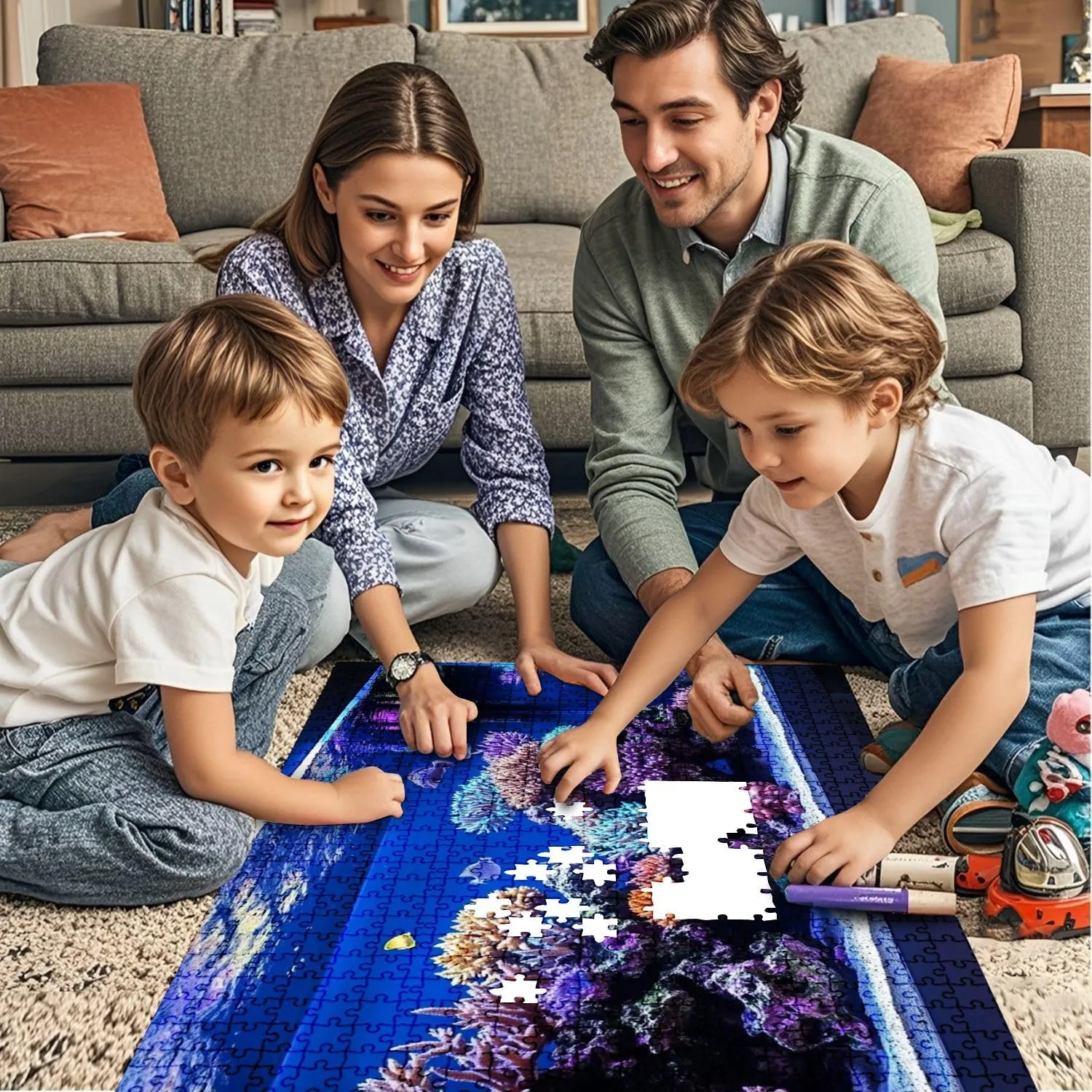 Jigsaw Puzzles 1000 Pieces for Adult Saltwater Coral Aquarium Fish Tank Puzzle Game for Family Wooden Puzzle Toy Educational Games Puzzles for Home Decor