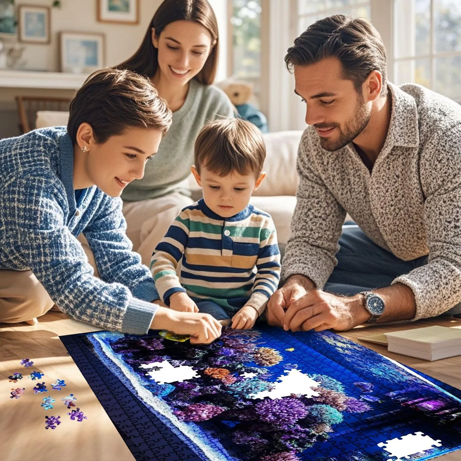 Jigsaw Puzzles 1000 Pieces for Adult Saltwater Coral Aquarium Fish Tank Puzzle Game for Family Wooden Puzzle Toy Educational Games Puzzles for Home Decor