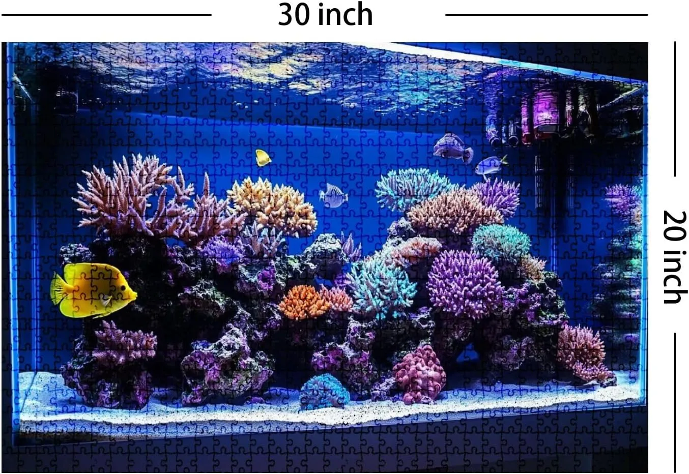 Jigsaw Puzzles 1000 Pieces for Adult Saltwater Coral Aquarium Fish Tank Puzzle Game for Family Wooden Puzzle Toy Educational Games Puzzles for Home Decor