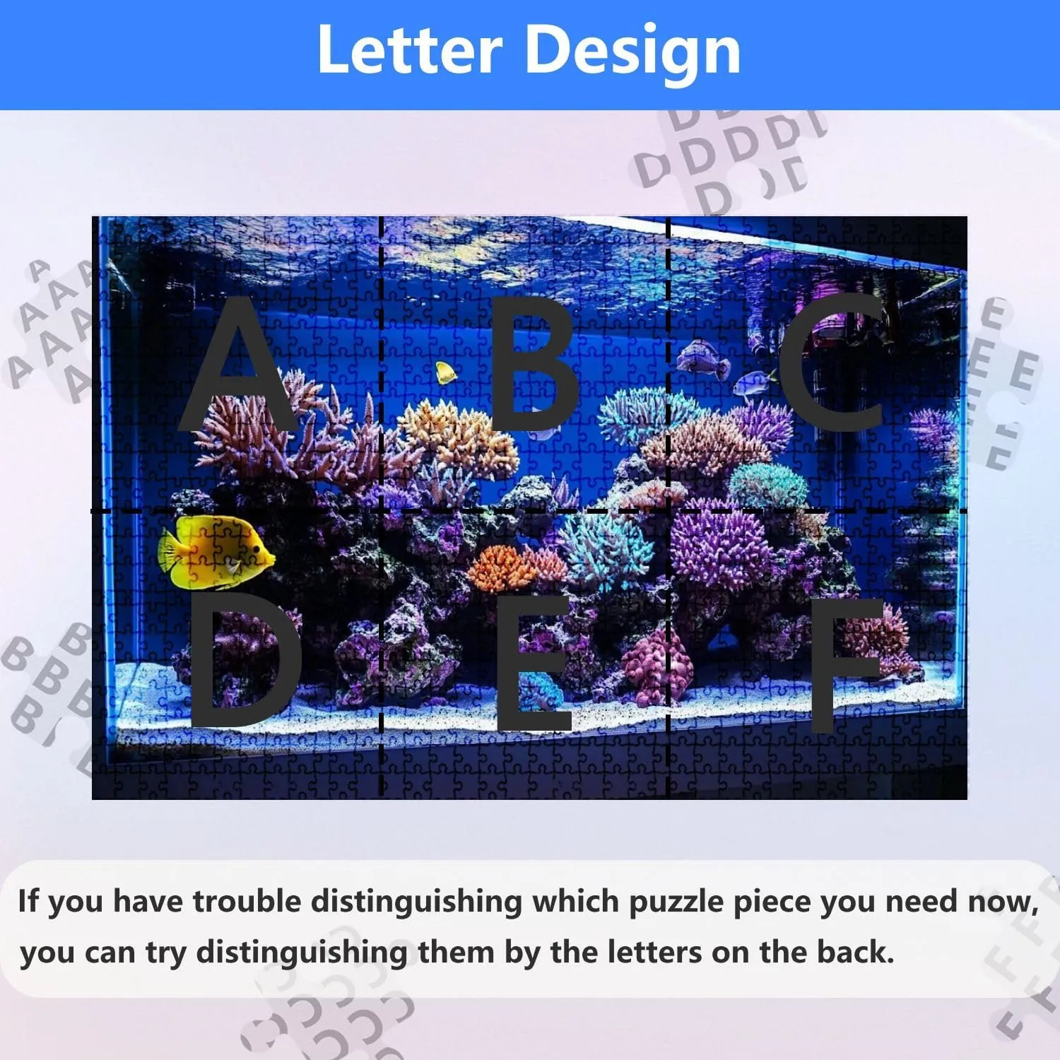 Jigsaw Puzzles 1000 Pieces for Adult Saltwater Coral Aquarium Fish Tank Puzzle Game for Family Wooden Puzzle Toy Educational Games Puzzles for Home Decor