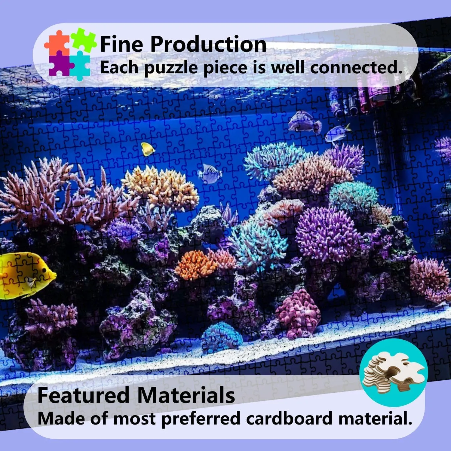 Jigsaw Puzzles 1000 Pieces for Adult Saltwater Coral Aquarium Fish Tank Puzzle Game for Family Wooden Puzzle Toy Educational Games Puzzles for Home Decor
