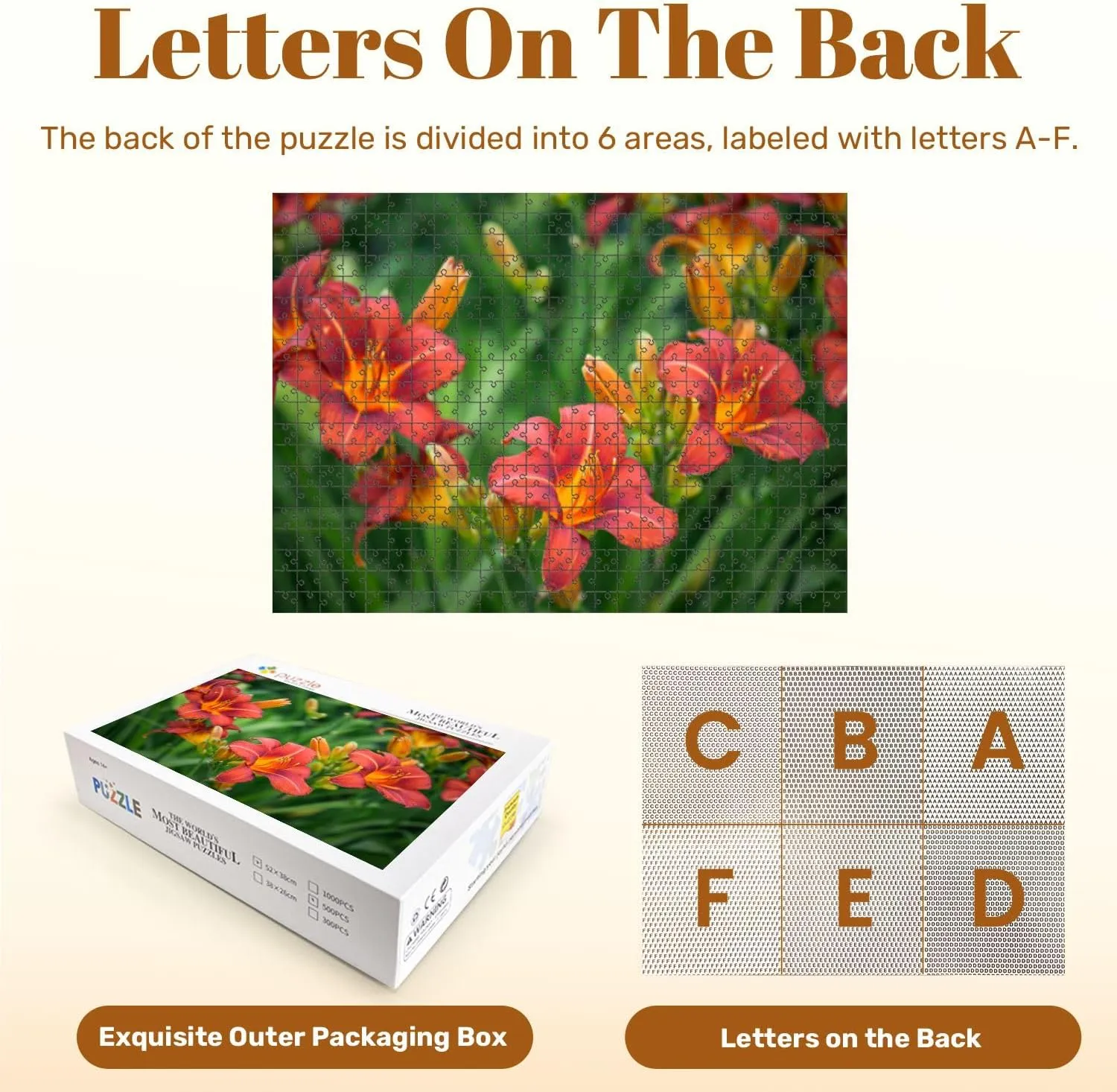 Jigsaw Puzzles 500 Pieces for Adult Beautiful Ornamental Garden Day Lily Puzzle Game for Family Wooden Puzzle Toy Educational Games Puzzles for Home Decor