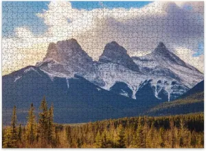 Jigsaw Puzzles 500 Pieces for Adult Clouds Three Sisters Mountains Puzzle Game for Family Wooden Puzzle Toy Educational Games Puzzles for Home Decor