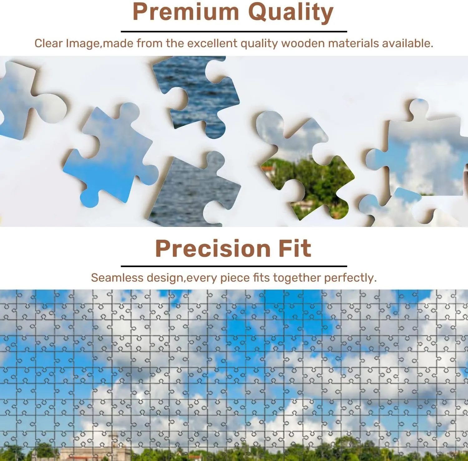 Jigsaw Puzzles 500 Pieces for Adult Cuban Fishing Boats Village Houses Jagua Spanish Castle Walls Puzzle Game for Family Wooden Puzzle Toy Educational Games Puzzles for Home Decor