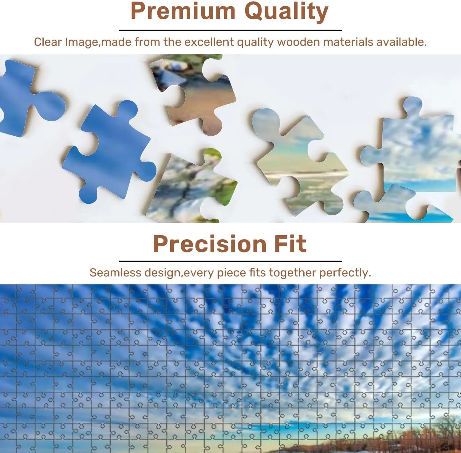 Jigsaw Puzzles 500 Pieces for Adult Fishing pier Frozen Chesapeake Bay Maryland Puzzle Game for Family Wooden Puzzle Toy Educational Games Puzzles for Home Decor