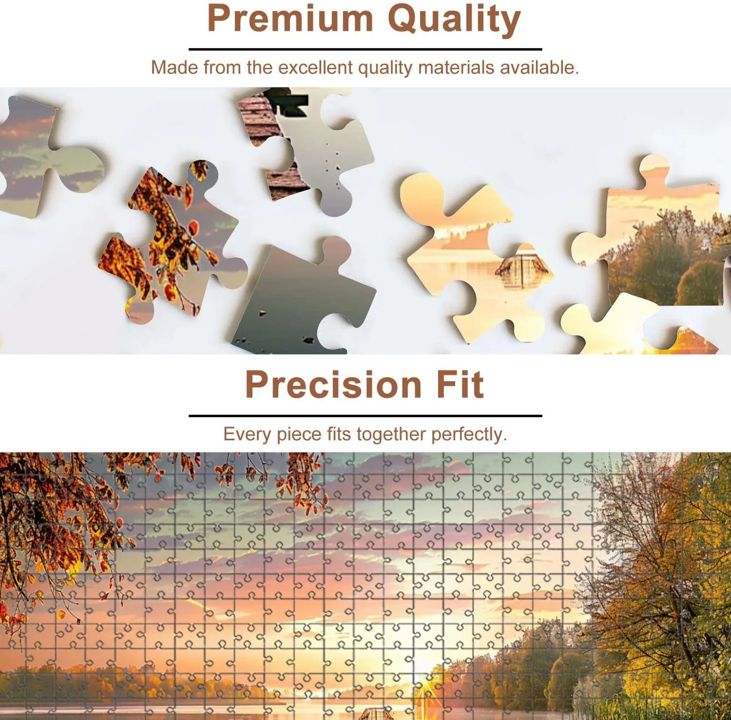 Jigsaw Puzzles 500 Pieces for Adult Fishing pier Puzzle Game for Family Wooden Puzzle Toy Educational Games Puzzles for Home Decor