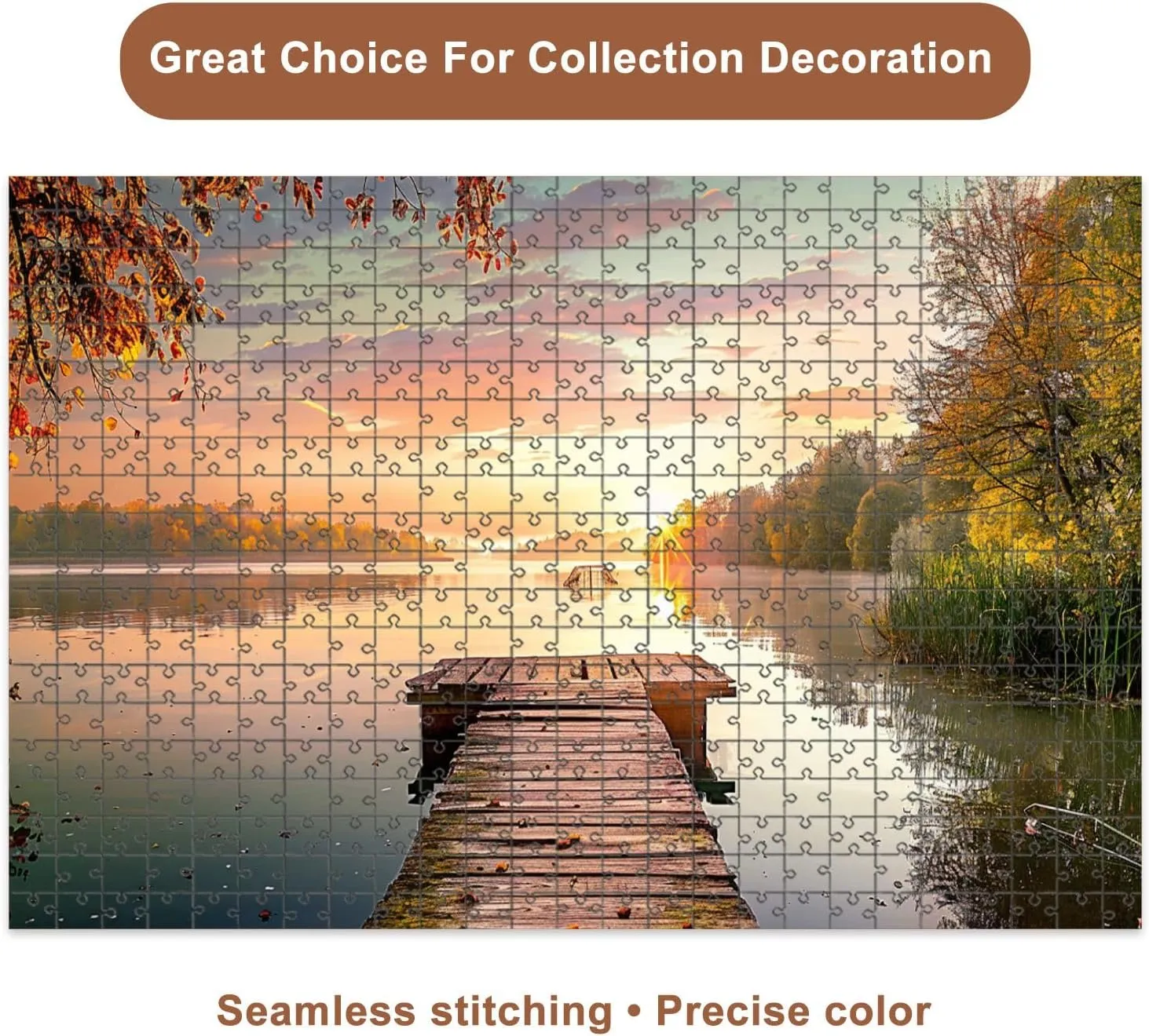 Jigsaw Puzzles 500 Pieces for Adult Fishing pier Puzzle Game for Family Wooden Puzzle Toy Educational Games Puzzles for Home Decor