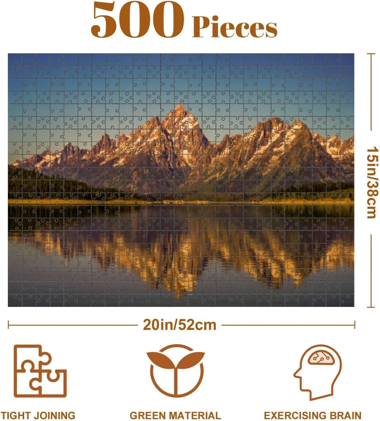 Jigsaw Puzzles 500 Pieces for Adult Grand Teton National Park 2022 Puzzle Game for Family Wooden Puzzle Toy Educational Games Puzzles for Home Decor