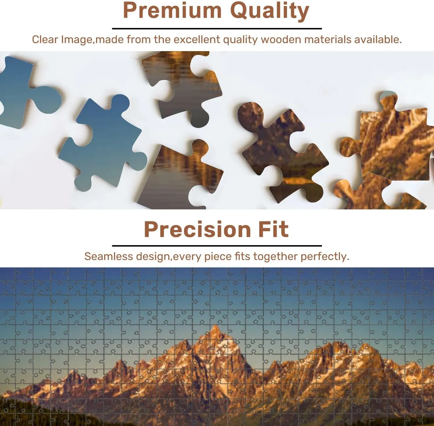 Jigsaw Puzzles 500 Pieces for Adult Grand Teton National Park 2022 Puzzle Game for Family Wooden Puzzle Toy Educational Games Puzzles for Home Decor