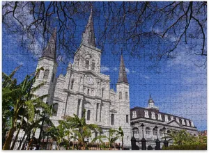 Jigsaw Puzzles 500 Pieces for Adult Jackson Square Trees New Orleans Puzzle Game for Family Wooden Puzzle Toy Educational Games Puzzles for Home Decor
