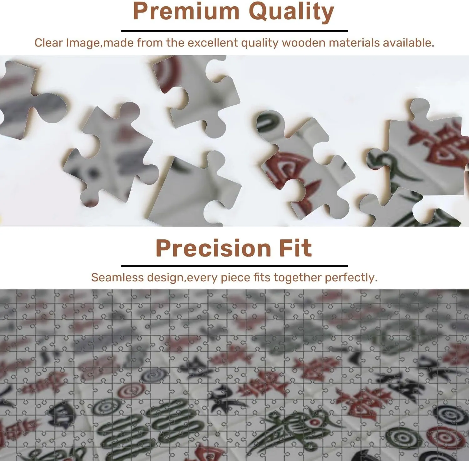 Jigsaw Puzzles 500 Pieces for Adult Mahjong Board Game Pieces Puzzle Game for Family Wooden Puzzle Toy Educational Games Puzzles for Home Decor