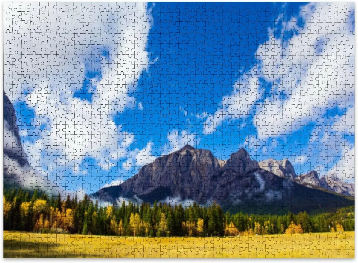 Jigsaw Puzzles 500 Pieces for Adult Majestic Rocky Mountains Puzzle Game for Family Wooden Puzzle Toy Educational Games Puzzles for Home Decor