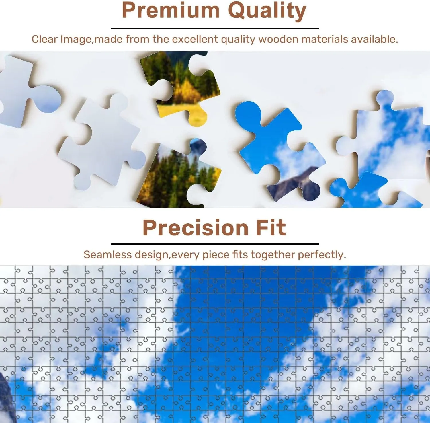 Jigsaw Puzzles 500 Pieces for Adult Majestic Rocky Mountains Puzzle Game for Family Wooden Puzzle Toy Educational Games Puzzles for Home Decor