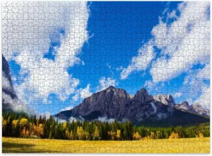 Jigsaw Puzzles 500 Pieces for Adult Majestic Rocky Mountains Puzzle Game for Family Wooden Puzzle Toy Educational Games Puzzles for Home Decor