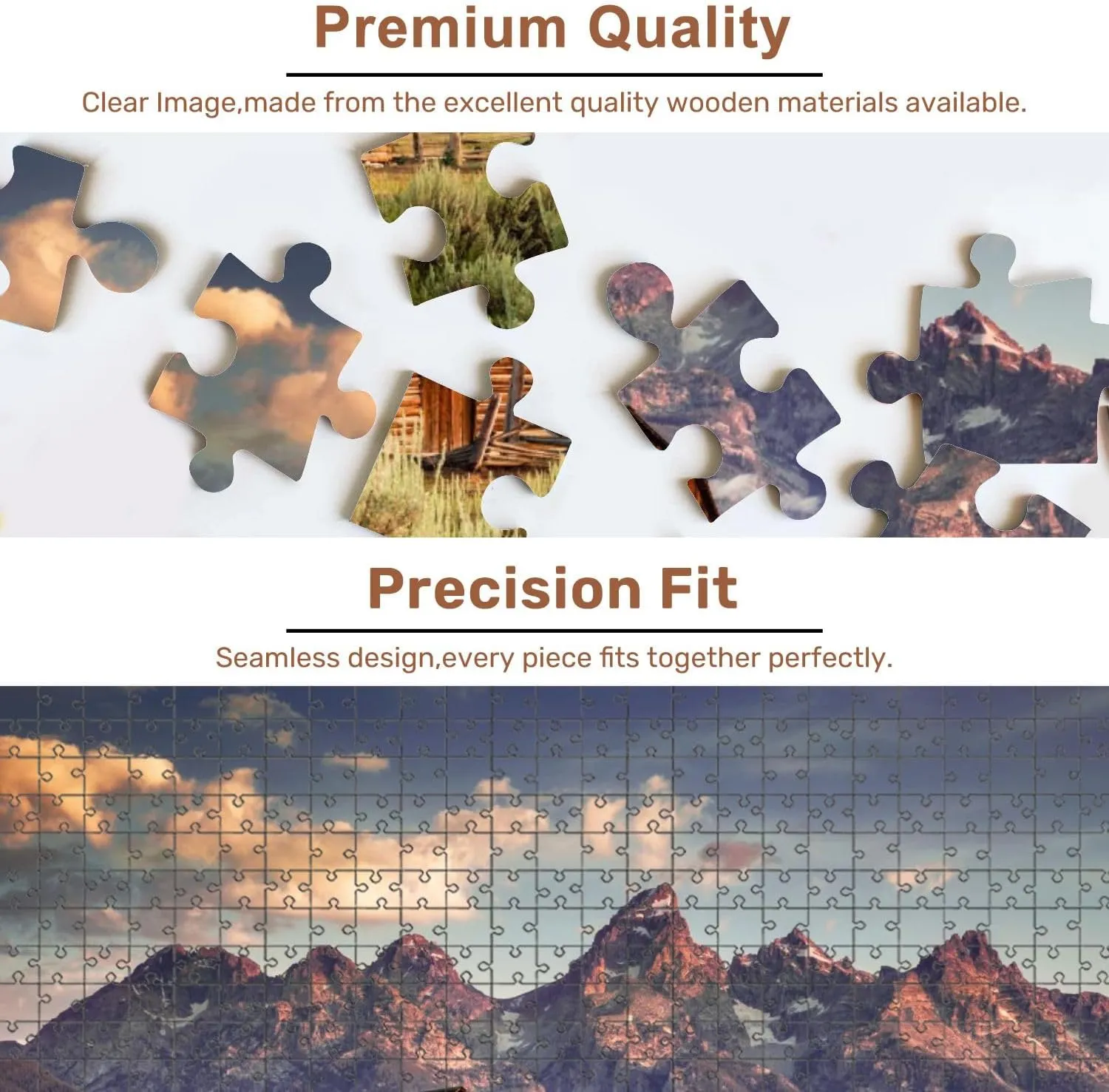 Jigsaw Puzzles 500 Pieces for Adult Moulton Barn Tetons Morning Light Puzzle Game for Family Wooden Puzzle Toy Educational Games Puzzles for Home Decor