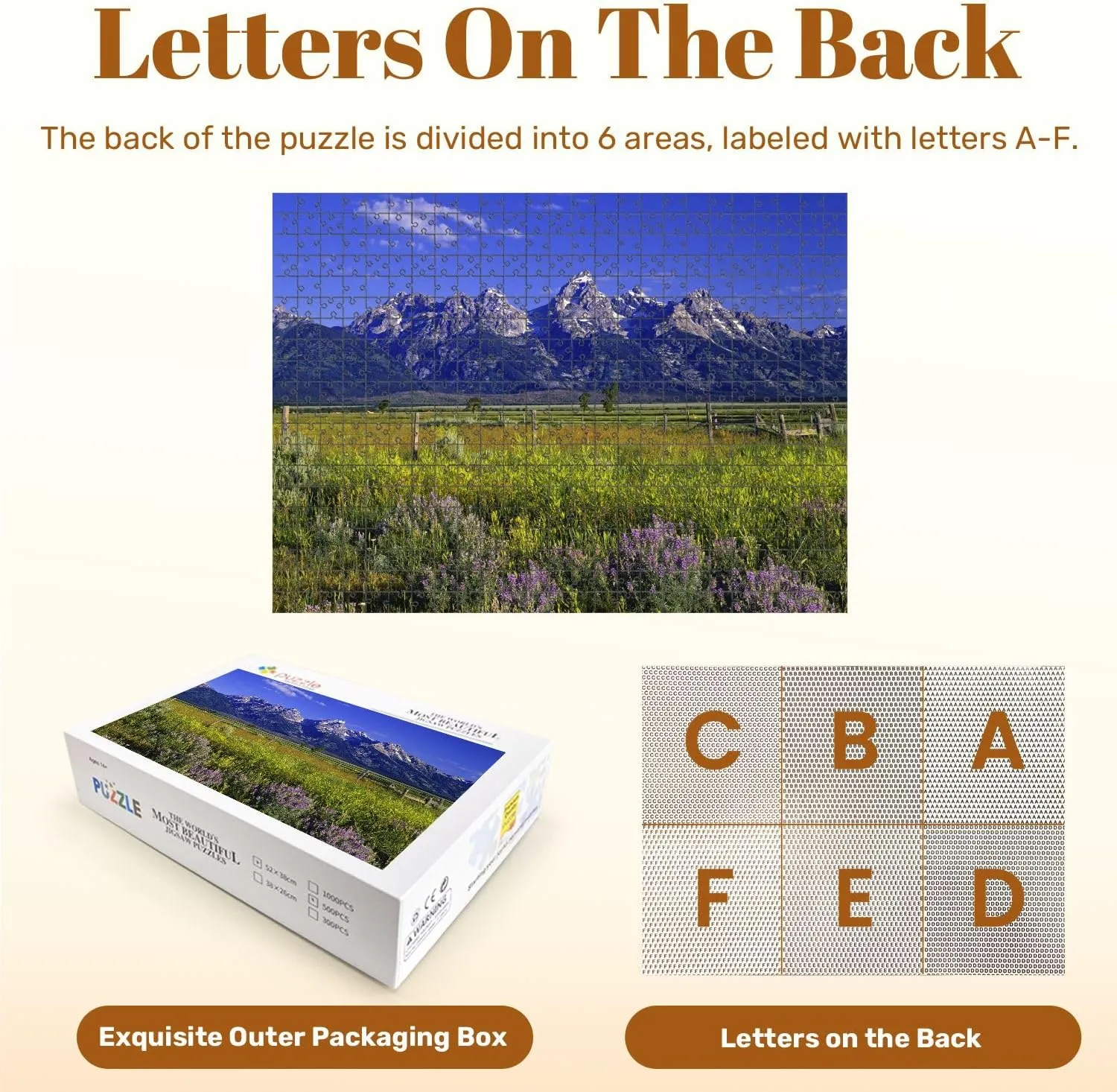 Jigsaw Puzzles 500 Pieces for Adult Mountains Wildflowers Grand Teton National Park Wyoming Puzzle Game for Family Wooden Puzzle Toy Educational Games Puzzles for Home Decor