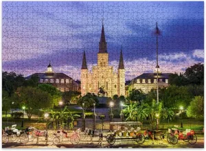 Jigsaw Puzzles 500 Pieces for Adult New Orleans City Square Puzzle Game for Family Wooden Puzzle Toy Educational Games Puzzles for Home Decor