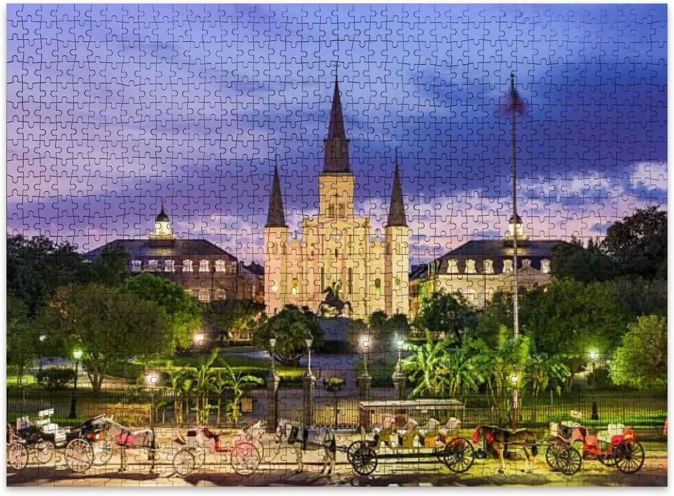 Jigsaw Puzzles 500 Pieces for Adult New Orleans City Square Puzzle Game for Family Wooden Puzzle Toy Educational Games Puzzles for Home Decor