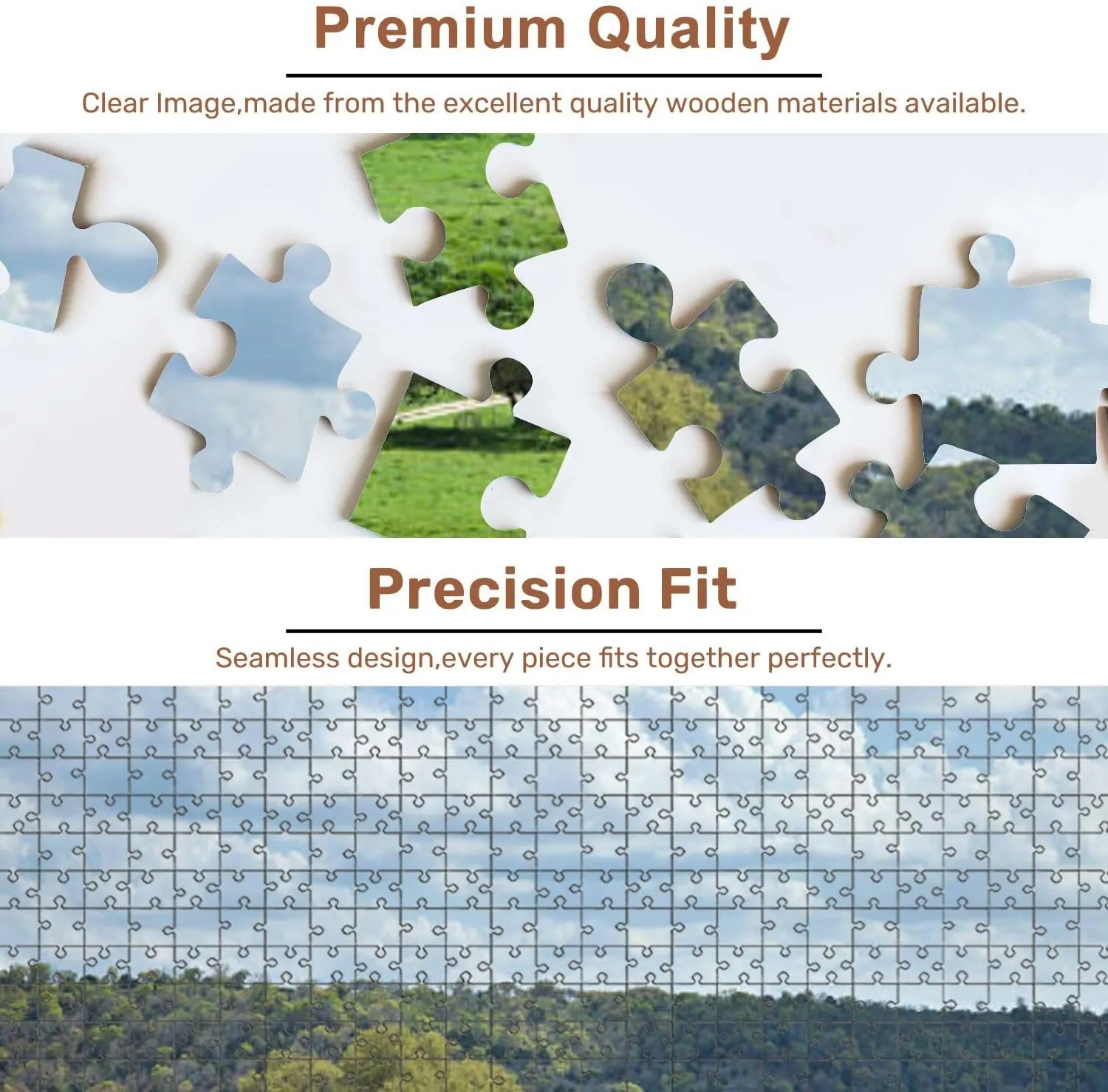 Jigsaw Puzzles 500 Pieces for Adult Ranch Pasture Texas Hill Country Puzzle Game for Family Wooden Puzzle Toy Educational Games Puzzles for Home Decor