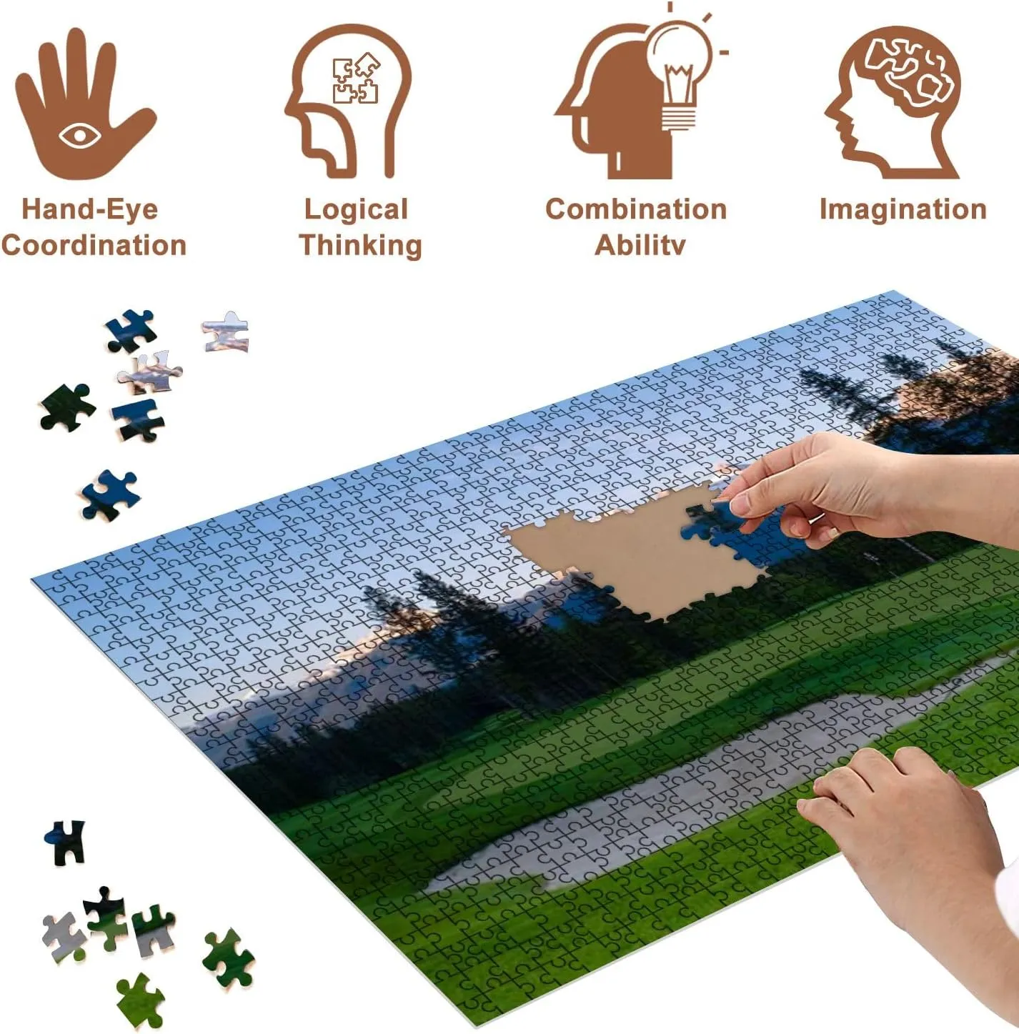 Jigsaw Puzzles 500 Pieces for Adult Rockies Puzzle Game for Family Wooden Puzzle Toy Educational Games Puzzles for Home Decor