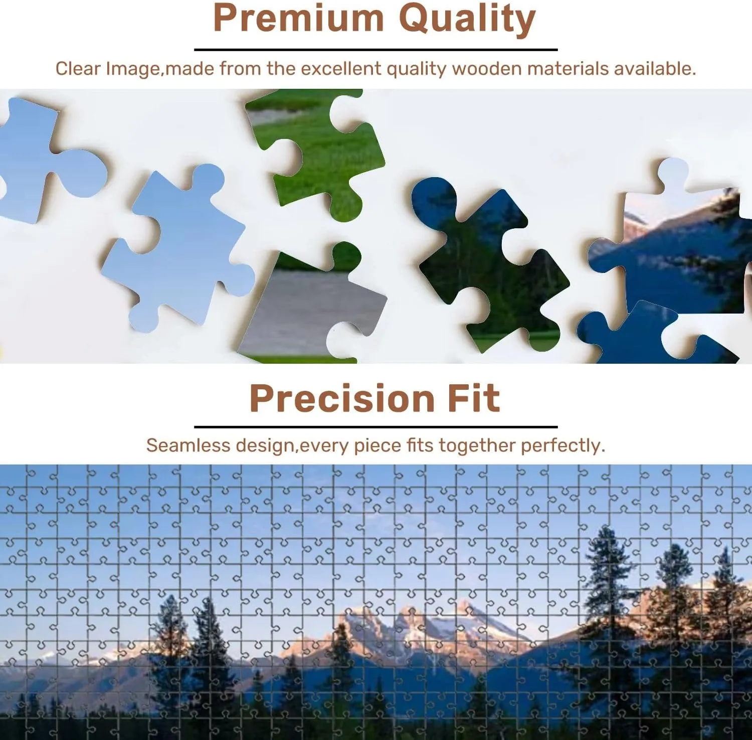 Jigsaw Puzzles 500 Pieces for Adult Rockies Puzzle Game for Family Wooden Puzzle Toy Educational Games Puzzles for Home Decor