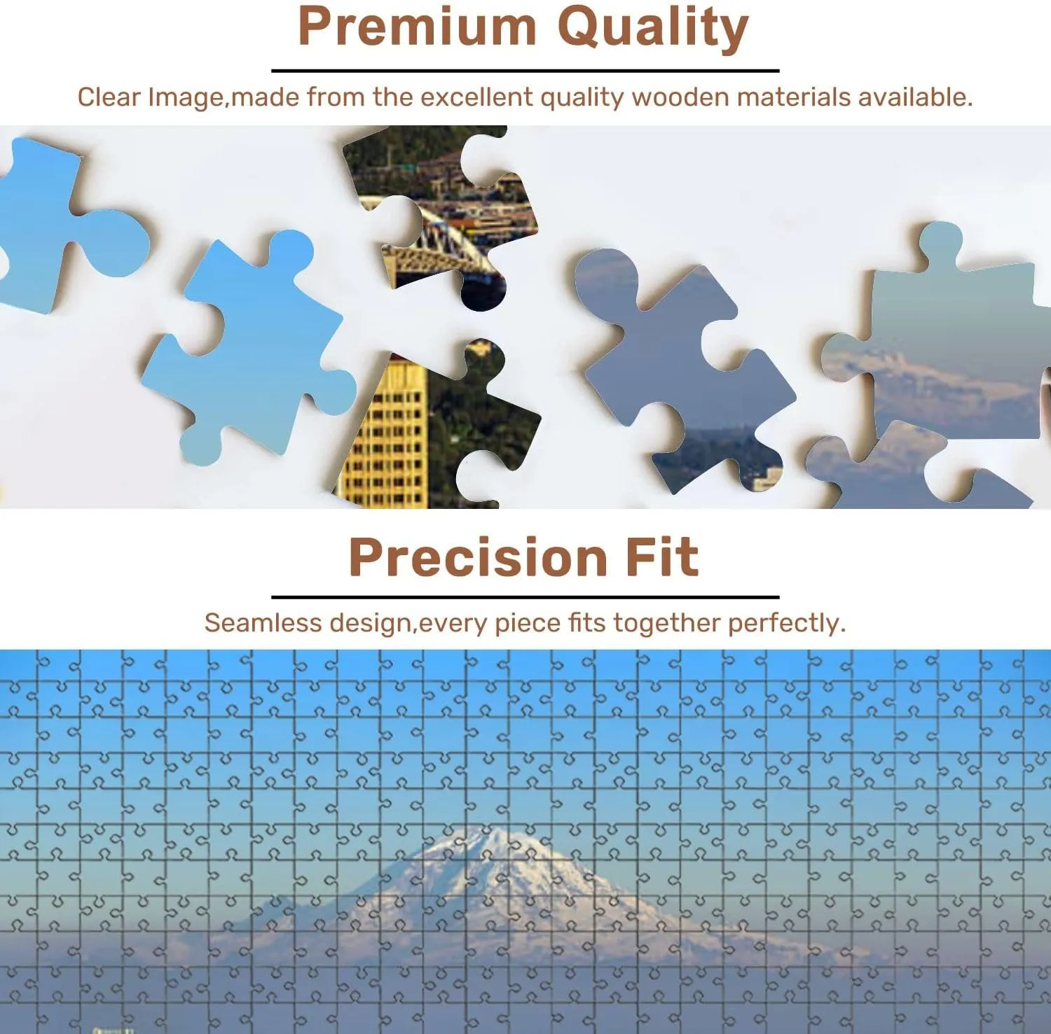 Jigsaw Puzzles 500 Pieces for Adult Seattle Skyline Panorama Sunset Puzzle Game for Family Wooden Puzzle Toy Educational Games Puzzles for Home Decor