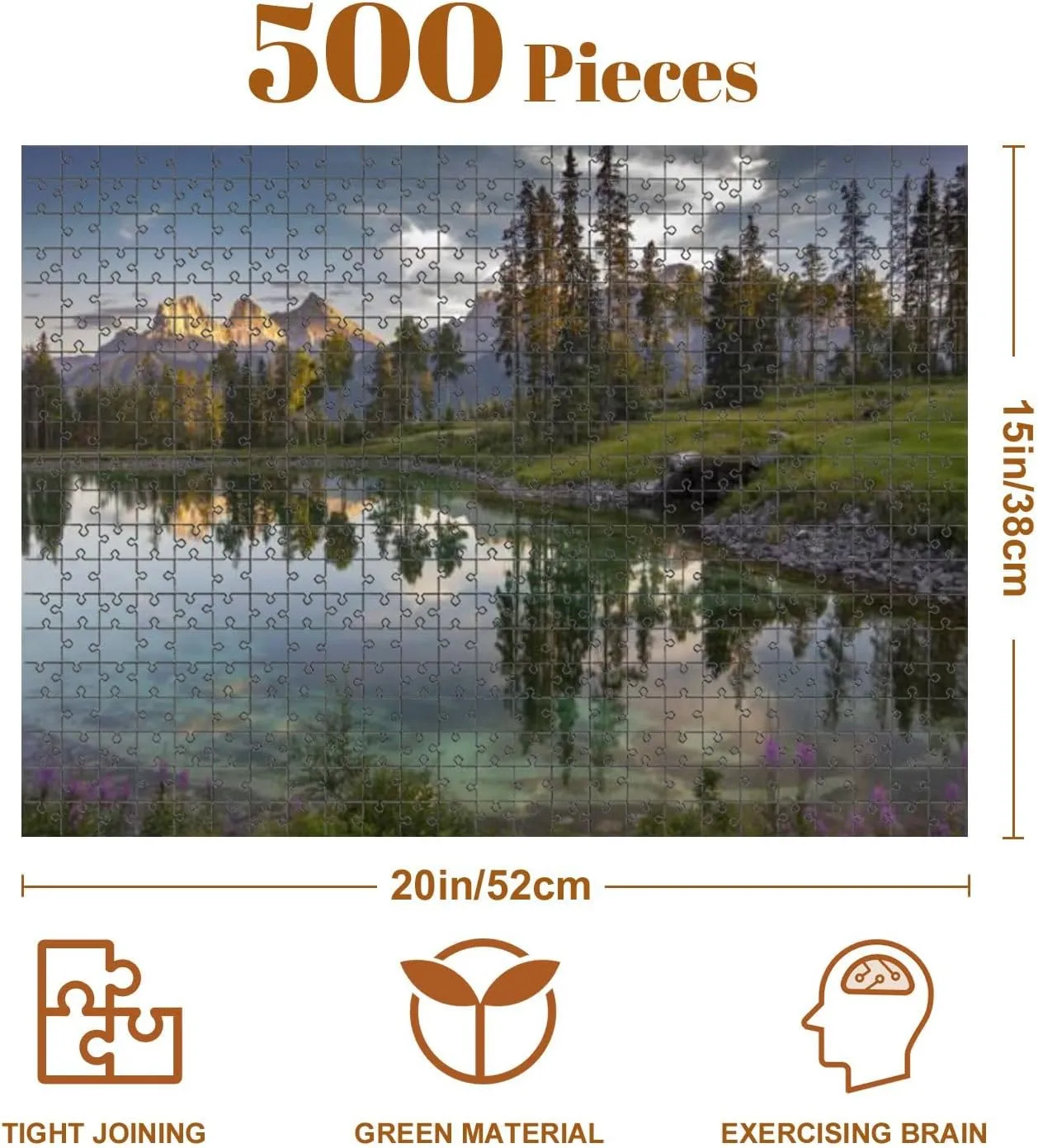 Jigsaw Puzzles 500 Pieces for Adult Silvertip Course Canmore Puzzle Game for Family Wooden Puzzle Toy Educational Games Puzzles for Home Decor