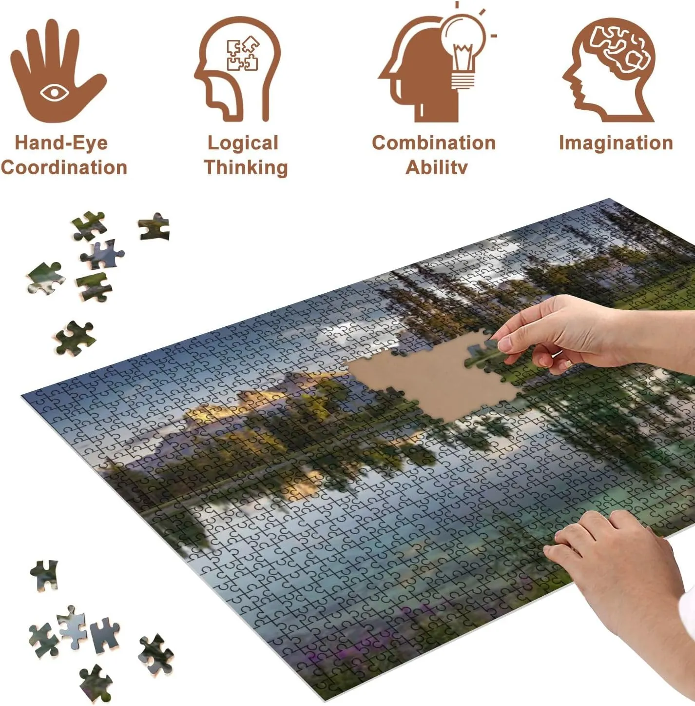 Jigsaw Puzzles 500 Pieces for Adult Silvertip Course Canmore Puzzle Game for Family Wooden Puzzle Toy Educational Games Puzzles for Home Decor
