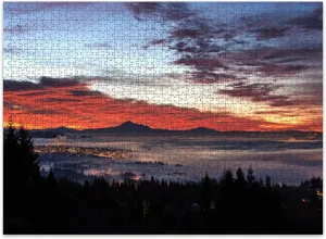 Jigsaw Puzzles 500 Pieces for Adult Sunrise Morning Glow Puzzle Game for Family Wooden Puzzle Toy Educational Games Puzzles for Home Decor